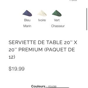 Burgundy polyester napkins 20”x20” 12 piece 🔴